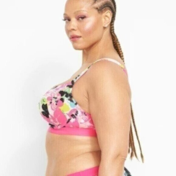 NWOT Cacique Lane Bryant Printed Micro Boost Balconette Cage Bra - Picture 3 of 4